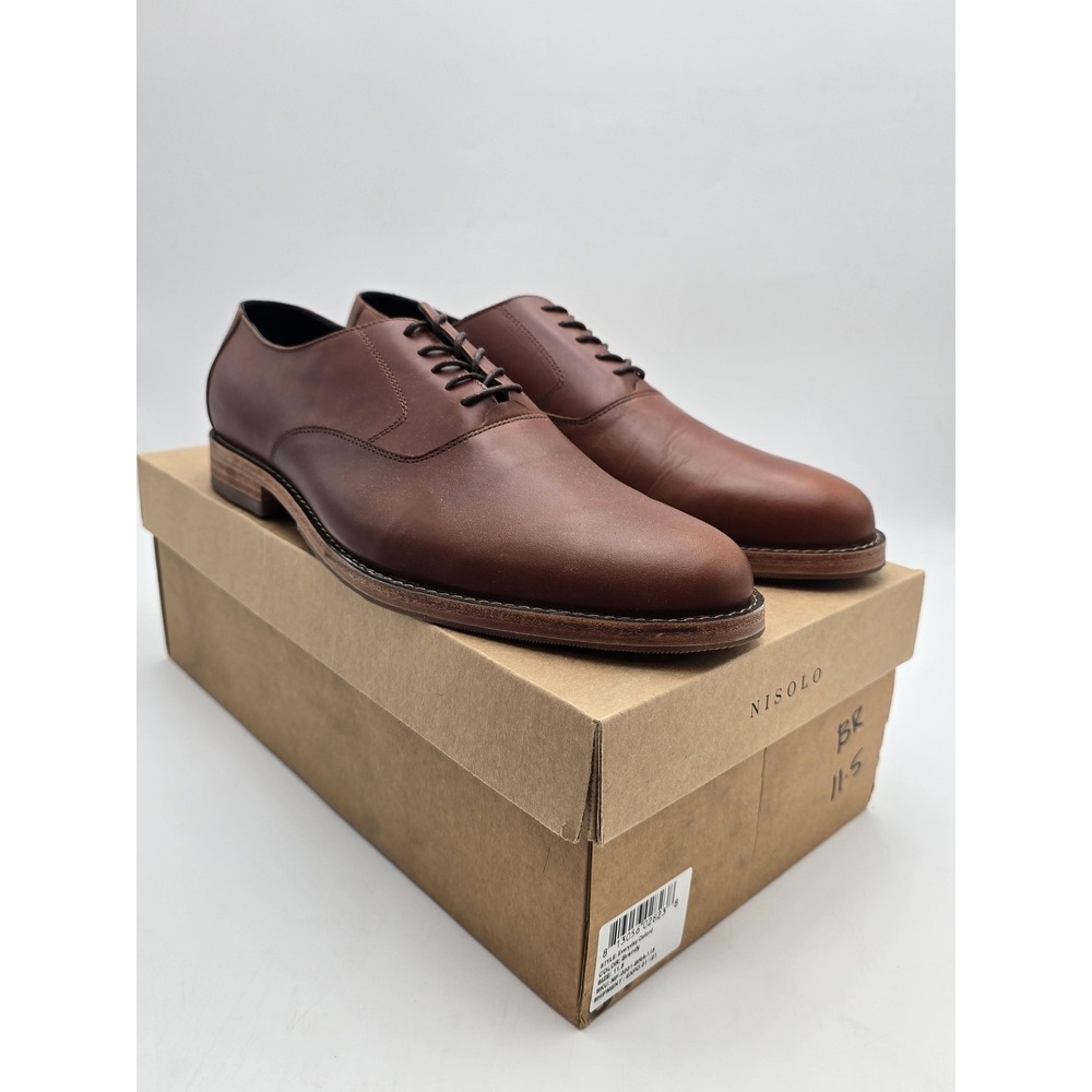 Nisolo Everyday Oxford Shoes Mens‎ Size 11.5 Brown Leather Dress Lace Up
